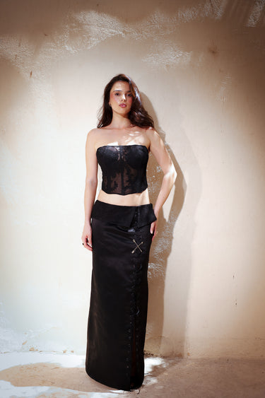 Lace-Up Maxi Skirt