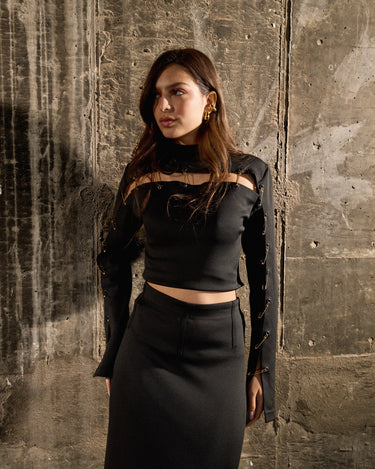 Black Maxi Skirt Set